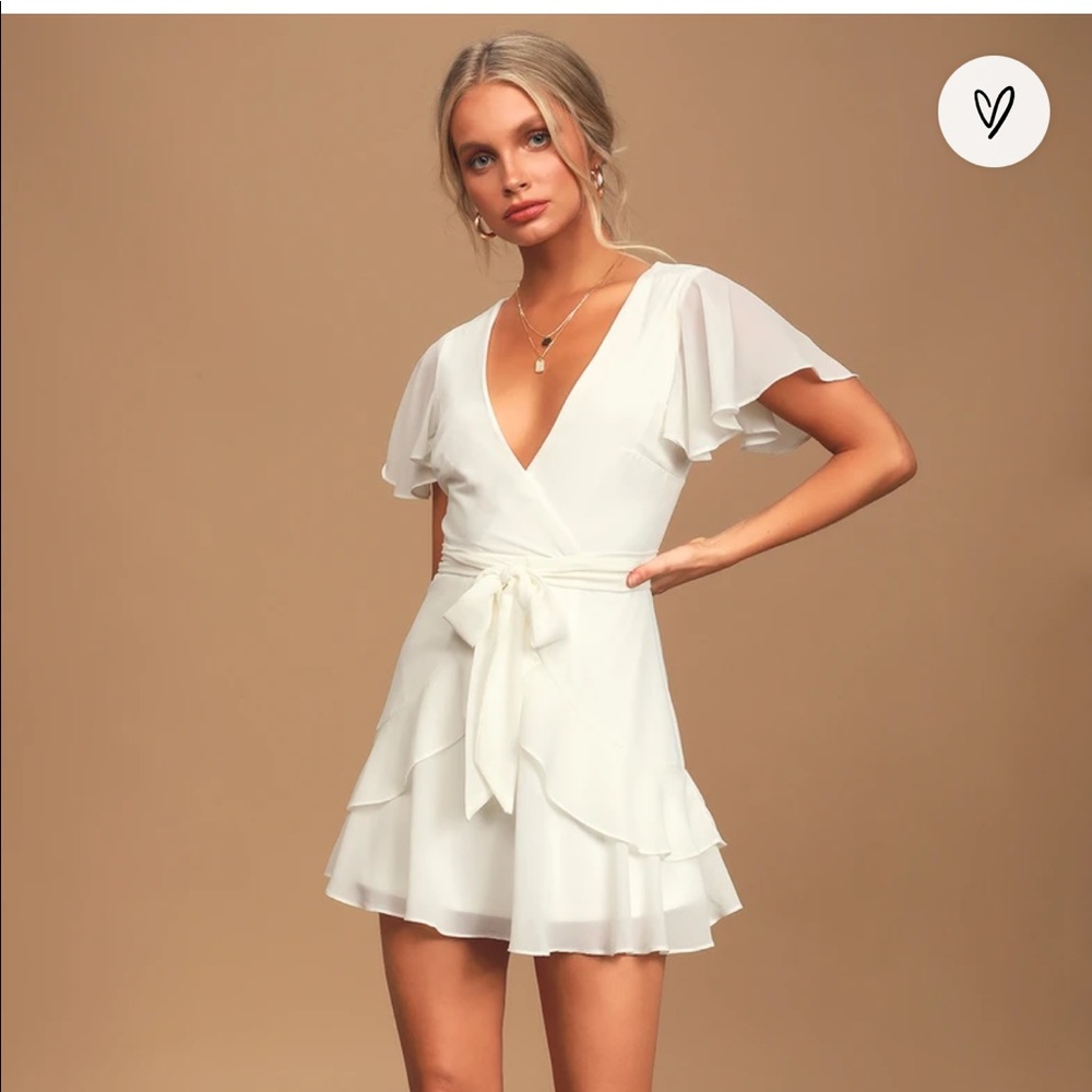 Lulus Ruffle White Dress